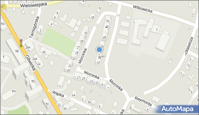 Toszek, Morcinka Gustawa, 39, mapa Toszek