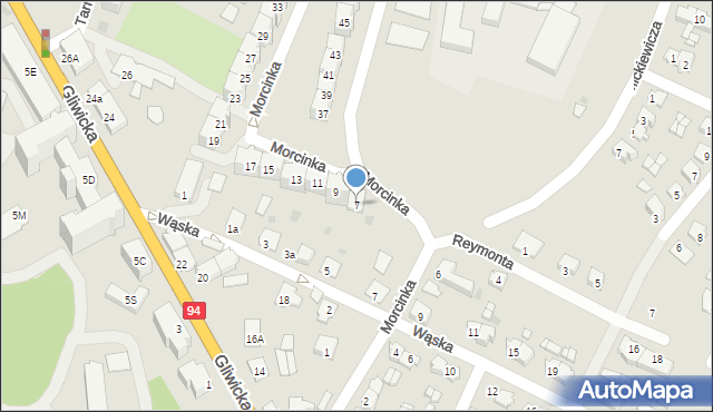 Toszek, Morcinka Gustawa, 7, mapa Toszek