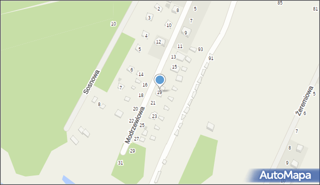 Tresta, Modrzewiowa, 19, mapa Tresta