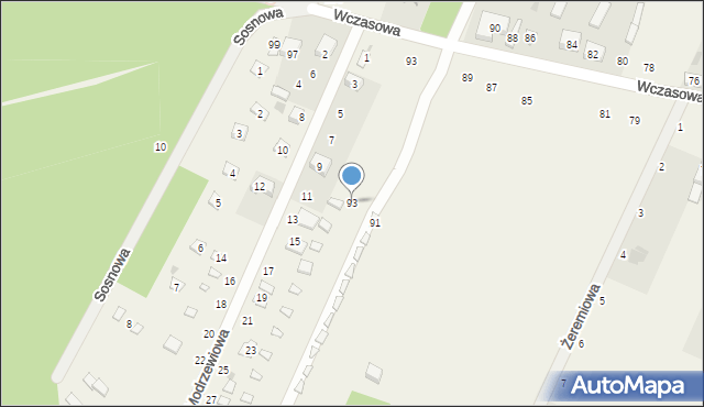Tresta, Modrzewiowa, 93, mapa Tresta