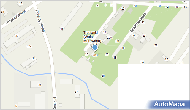 Trzcianki Osada, Modrzewiowa, 20B, mapa Trzcianki Osada