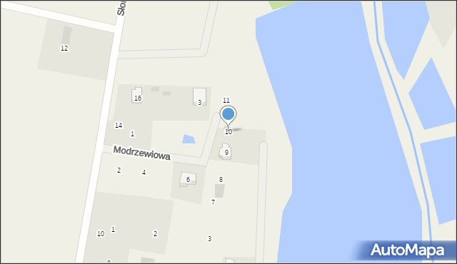 Trzcińsk, Modrzewiowa, 10, mapa Trzcińsk