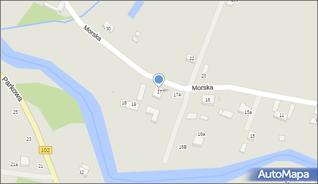 Trzebiatów, Morska, 17, mapa Trzebiatów