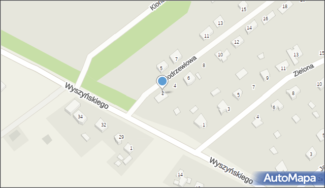 Trzemeszno, Modrzewiowa, 2, mapa Trzemeszno