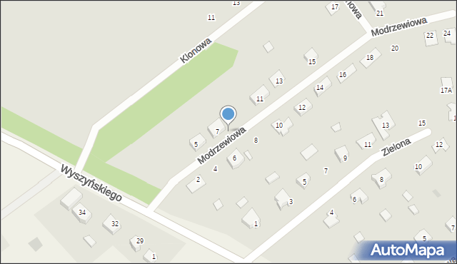 Trzemeszno, Modrzewiowa, 3, mapa Trzemeszno