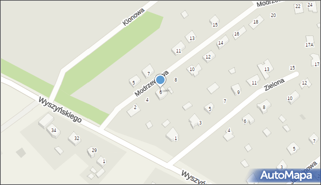Trzemeszno, Modrzewiowa, 6, mapa Trzemeszno
