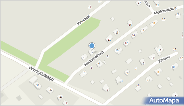 Trzemeszno, Modrzewiowa, 7, mapa Trzemeszno