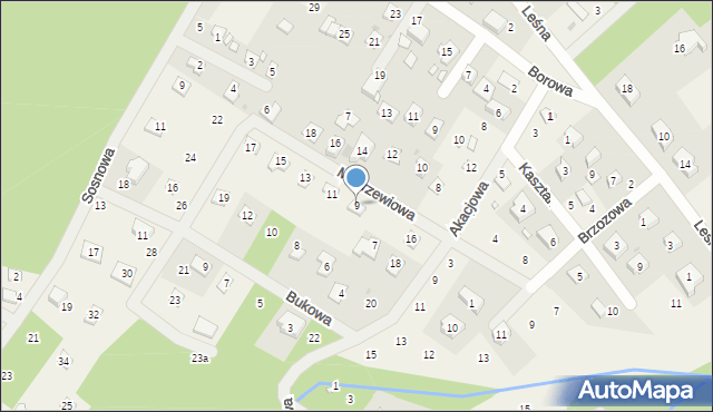 Tuczno, Modrzewiowa, 9, mapa Tuczno