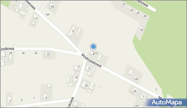 Turawa, Modrzewiowa, 4, mapa Turawa