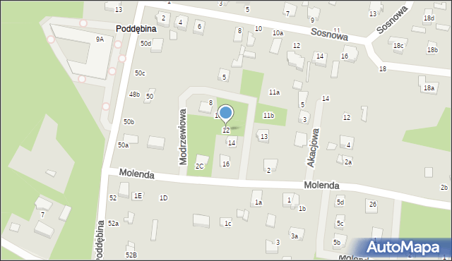 Tuszyn, Modrzewiowa, 12, mapa Tuszyn