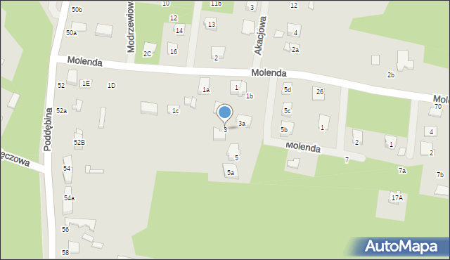 Tuszyn, Molenda, 3, mapa Tuszyn