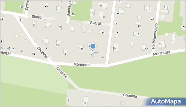 Tuszyn, Moniuszki Stanisława, 34, mapa Tuszyn