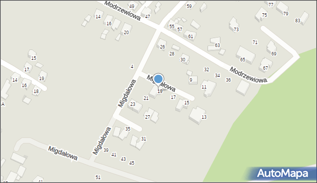 Tychy, Modrzewiowa, 28g, mapa Tych&oacute;w