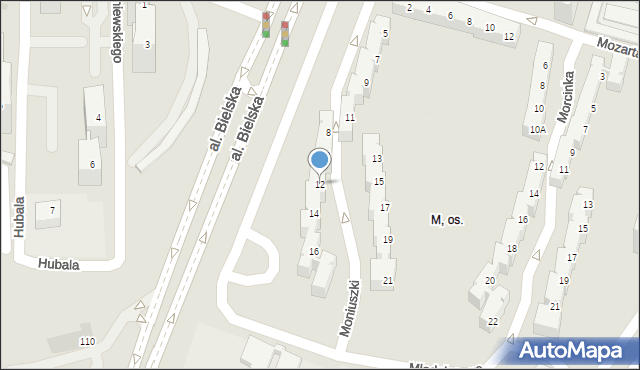 Tychy, Moniuszki Stanisława, 12, mapa Tychów