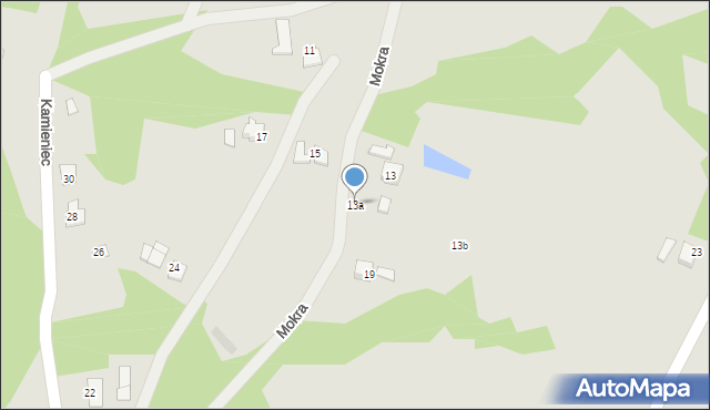 Ustroń, Mokra, 13a, mapa Ustroń