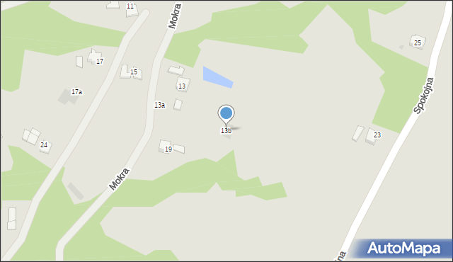 Ustroń, Mokra, 13b, mapa Ustroń