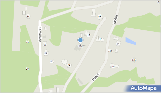 Ustroń, Mokra, 17a, mapa Ustroń