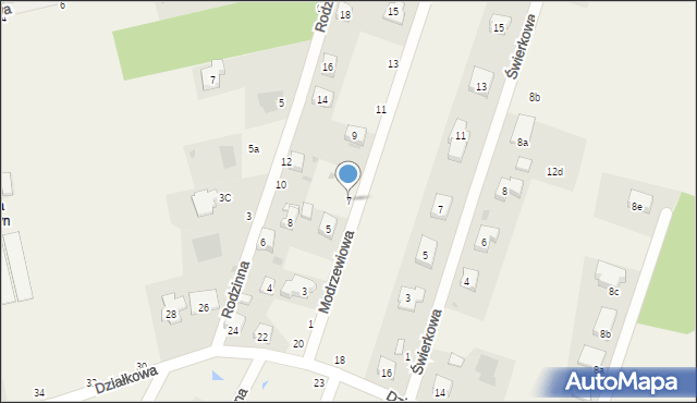 Uszczyn, Modrzewiowa, 7, mapa Uszczyn