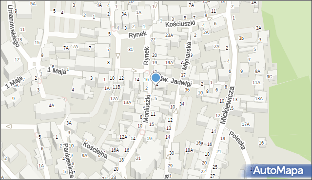 Wałbrzych, Moniuszki Stanisława, 3, mapa Wałbrzycha