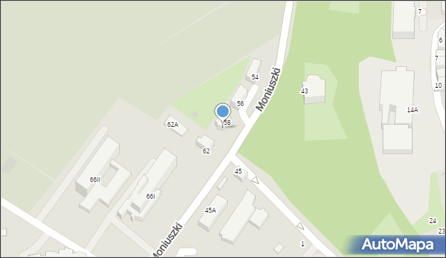 Wałbrzych, Moniuszki Stanisława, 60, mapa Wałbrzycha