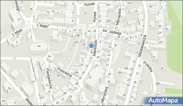 Wałbrzych, Moniuszki Stanisława, 8, mapa Wałbrzycha