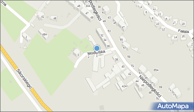 Wałbrzych, Modlińska, 1, mapa Wałbrzycha