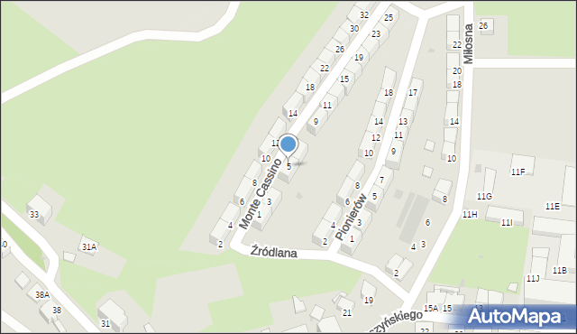 Wałbrzych, Monte Cassino, 5, mapa Wałbrzycha