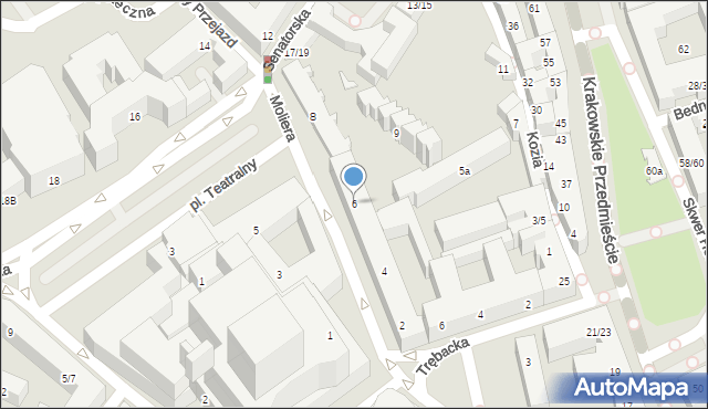 Warszawa, Moliera, 6, mapa Warszawy