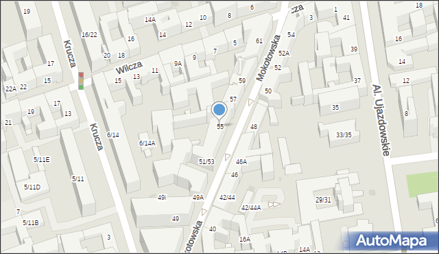 Warszawa, Mokotowska, 55, mapa Warszawy