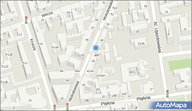 Warszawa, Mokotowska, 46A, mapa Warszawy