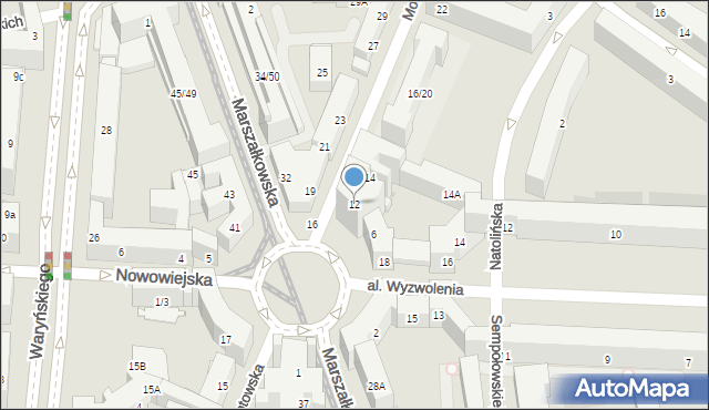 Warszawa, Mokotowska, 12, mapa Warszawy