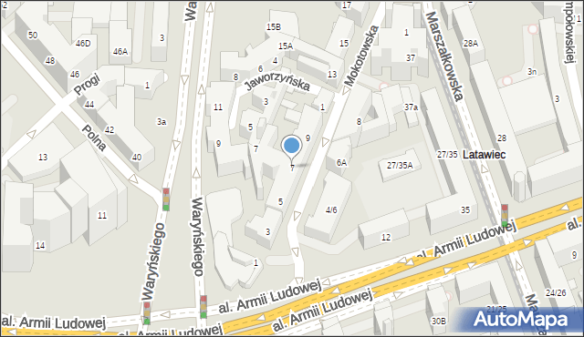 Warszawa, Mokotowska, 7, mapa Warszawy