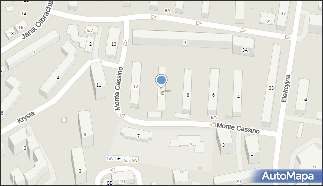 Warszawa, Monte Cassino, 10, mapa Warszawy