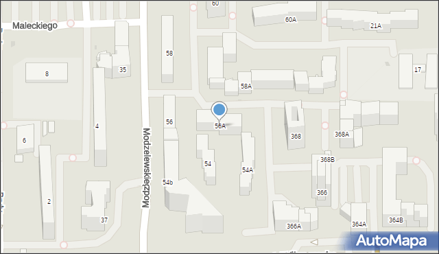Warszawa, Modzelewskiego Zygmunta, 56A, mapa Warszawy