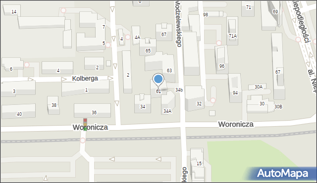 Warszawa, Modzelewskiego Zygmunta, 61, mapa Warszawy