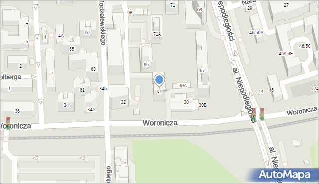 Warszawa, Modzelewskiego Zygmunta, 94, mapa Warszawy
