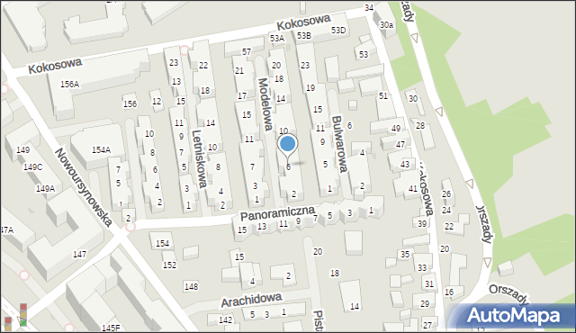 Warszawa, Modelowa, 6, mapa Warszawy