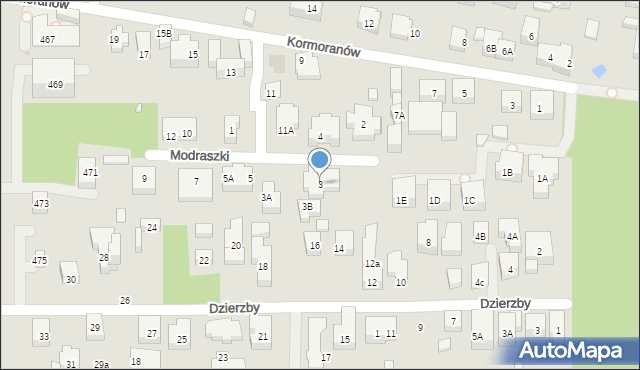 Warszawa, Modraszki, 3, mapa Warszawy