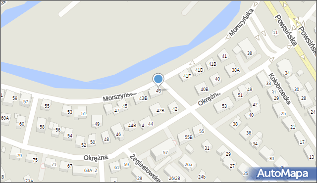 Warszawa, Morszyńska, 43, mapa Warszawy