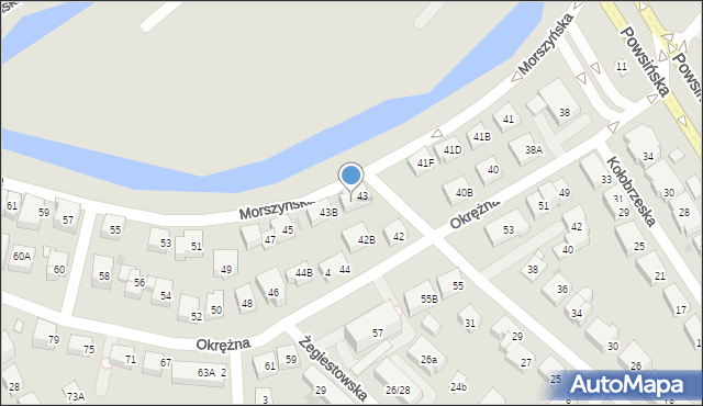 Warszawa, Morszyńska, 43A, mapa Warszawy
