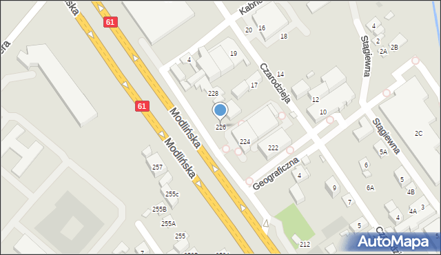 Warszawa, Modlińska, 226, mapa Warszawy