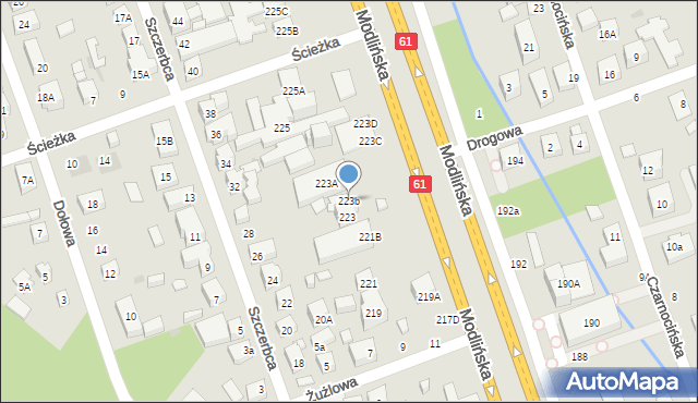 Warszawa, Modlińska, 223b, mapa Warszawy