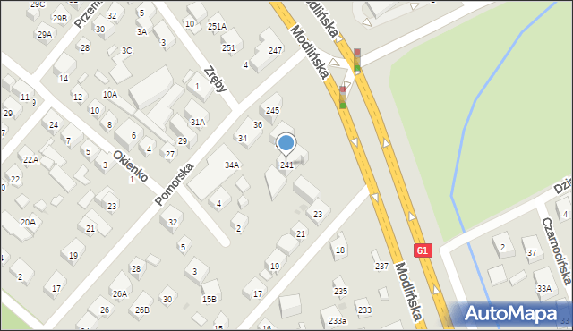 Warszawa, Modlińska, 241, mapa Warszawy