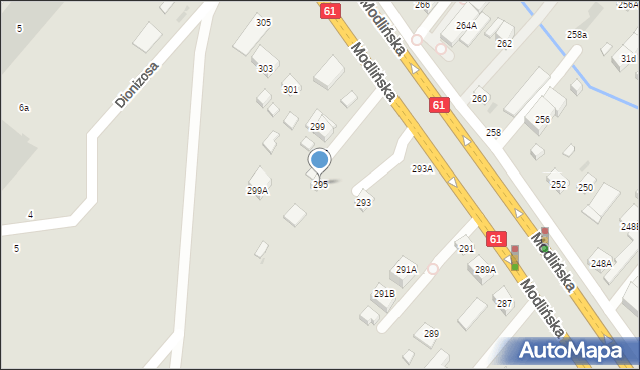 Warszawa, Modlińska, 295, mapa Warszawy