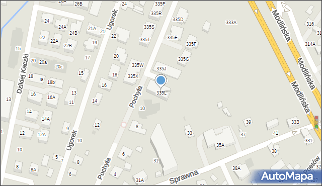 Warszawa, Modlińska, 335L, mapa Warszawy