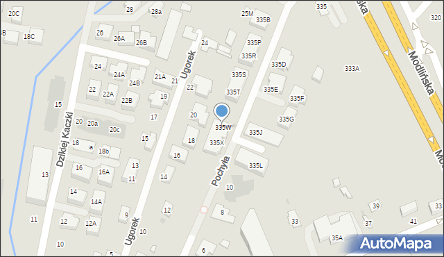 Warszawa, Modlińska, 335W, mapa Warszawy