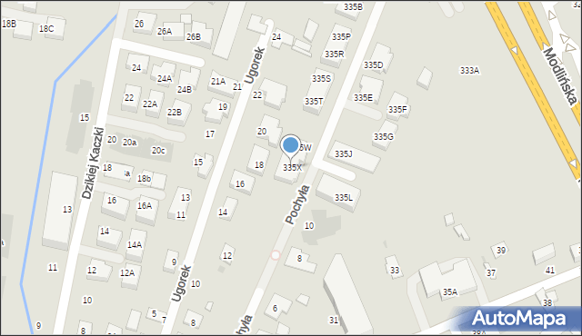 Warszawa, Modlińska, 335X, mapa Warszawy