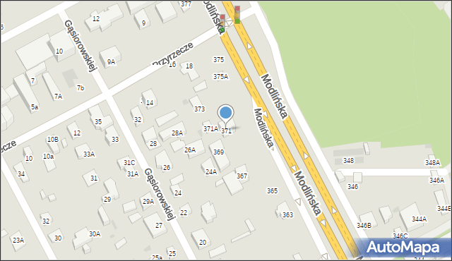 Warszawa, Modlińska, 371, mapa Warszawy