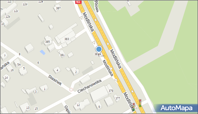 Warszawa, Modlińska, 381B, mapa Warszawy