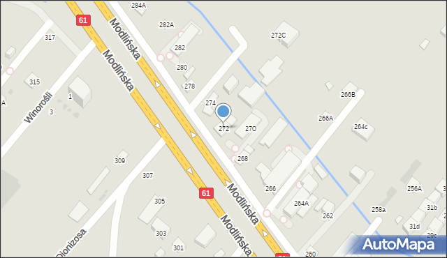 Warszawa, Modlińska, 272, mapa Warszawy